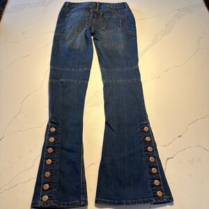 Free People Jeans Women's‎ Size 21 Bell Bottoms Boot Medium Wash Pockets Button